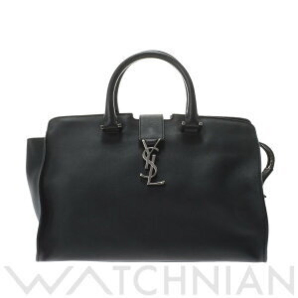 Saint Laurent Cabas Handbag Black Smooth Calf Leather